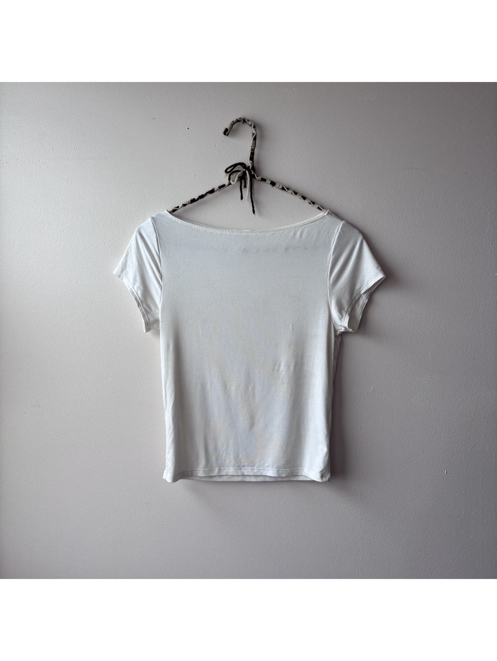 ANTISTAR White Boat Neck Short Sleeve Top, Size M
